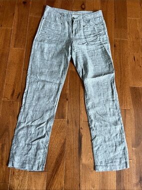 Toad&Co Light Gray Straight-Leg Linen Blend Jeans